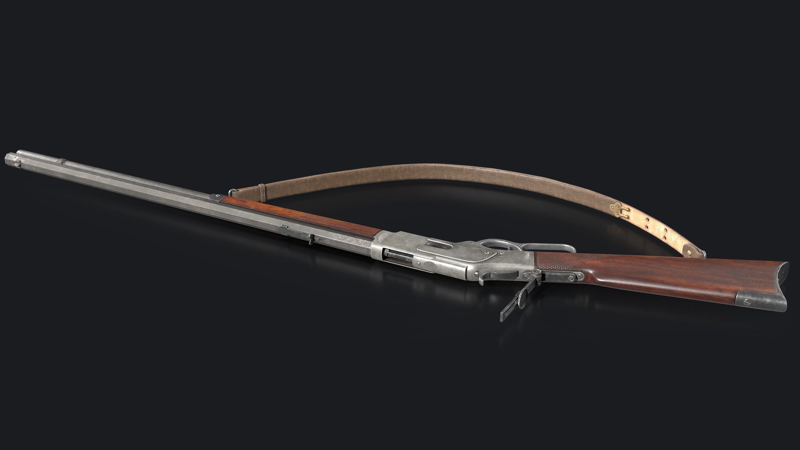 Winchester 1873 Rifle Low-poly 3D model_6