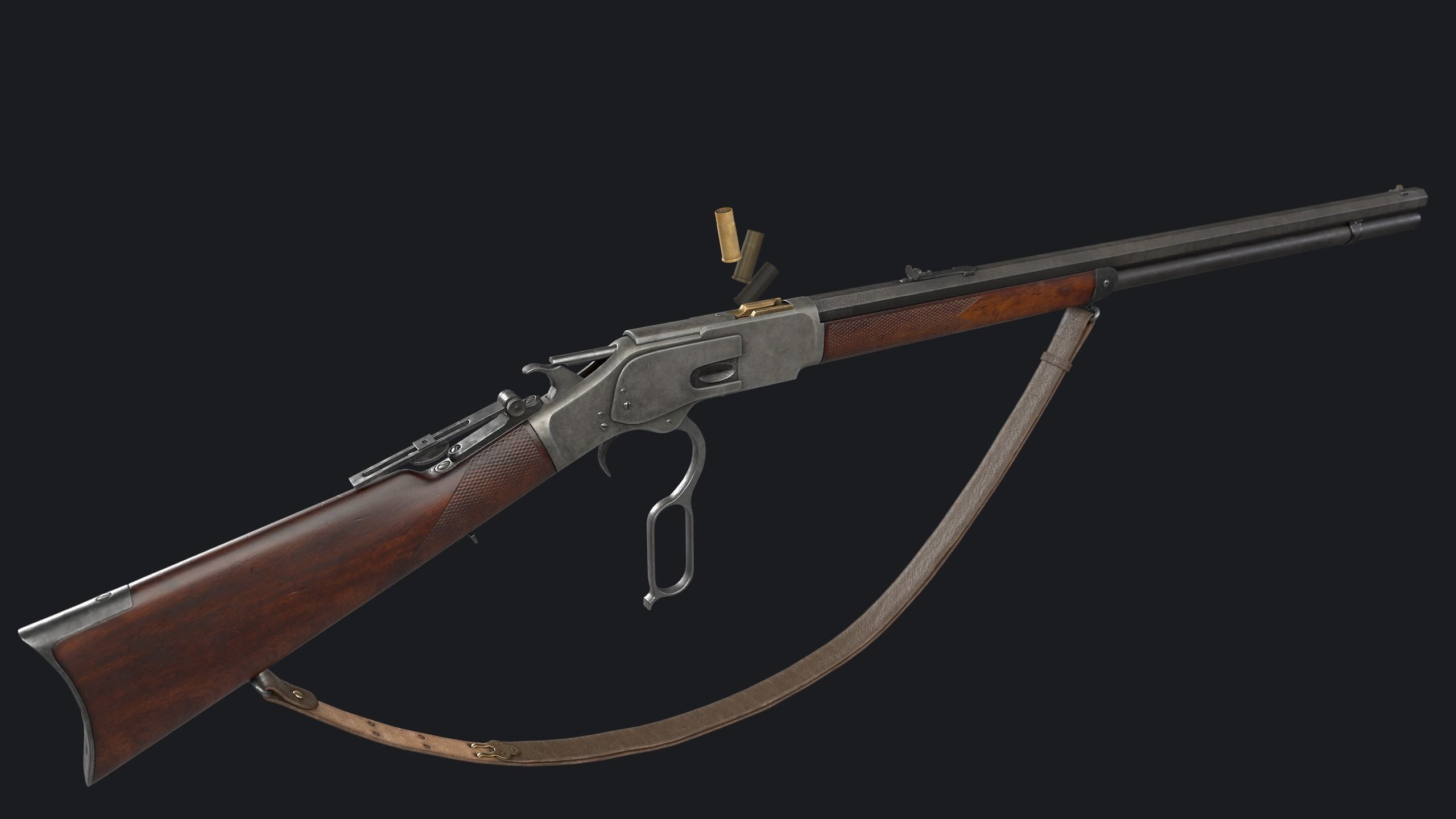 Winchester 1873 Rifle Low-poly 3D model_1