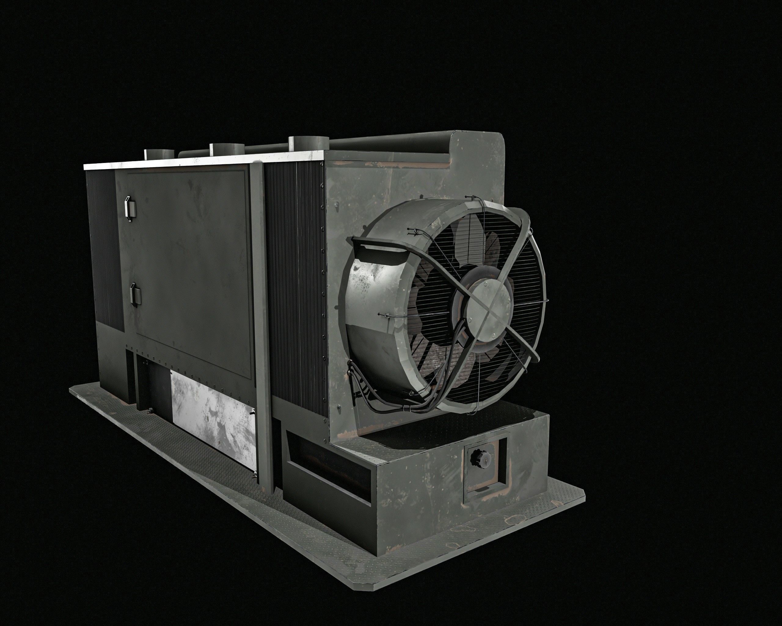 Large Generator 2 Types Low-poly 3D model_6
