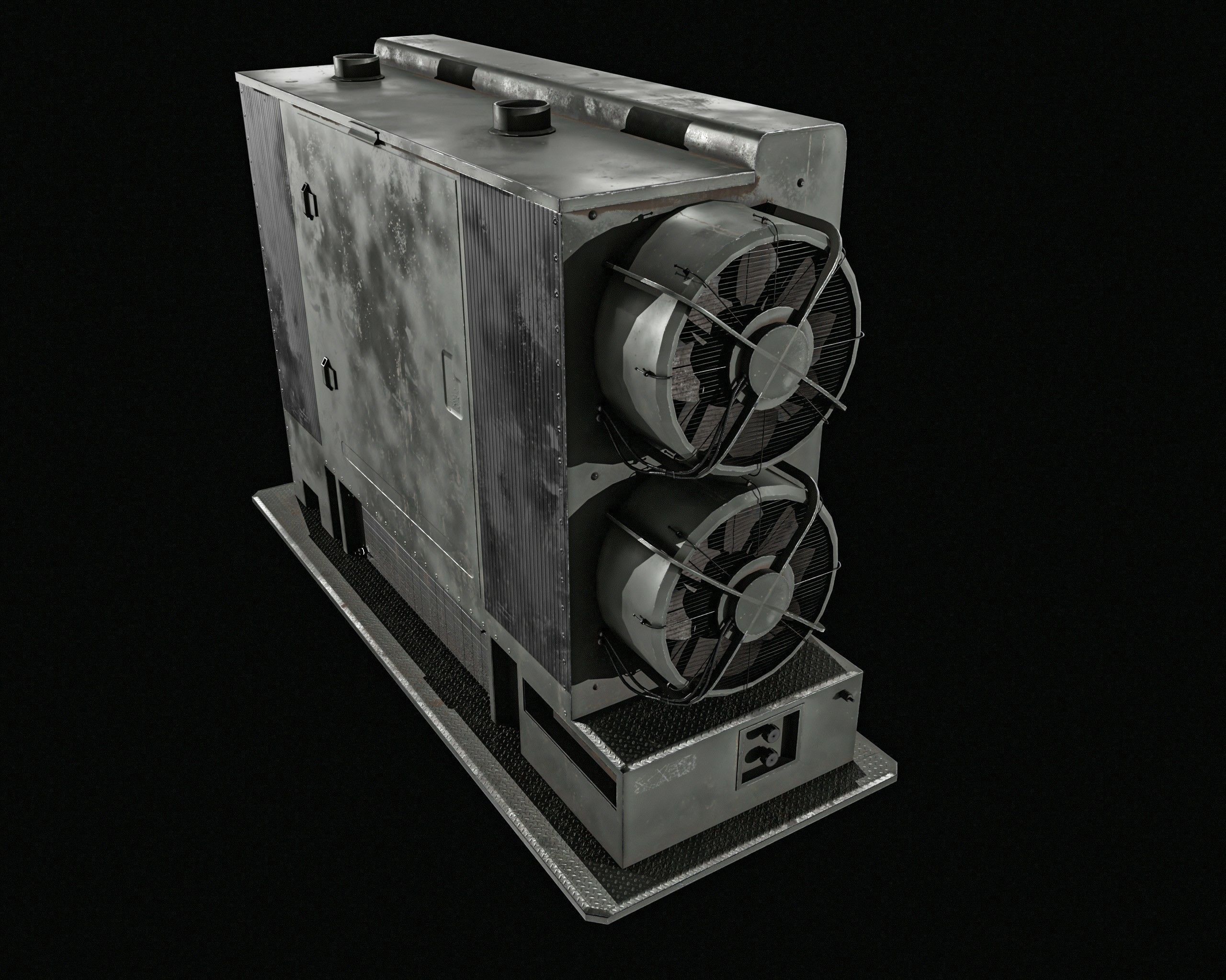 Large Generator 2 Types Low-poly 3D model_3