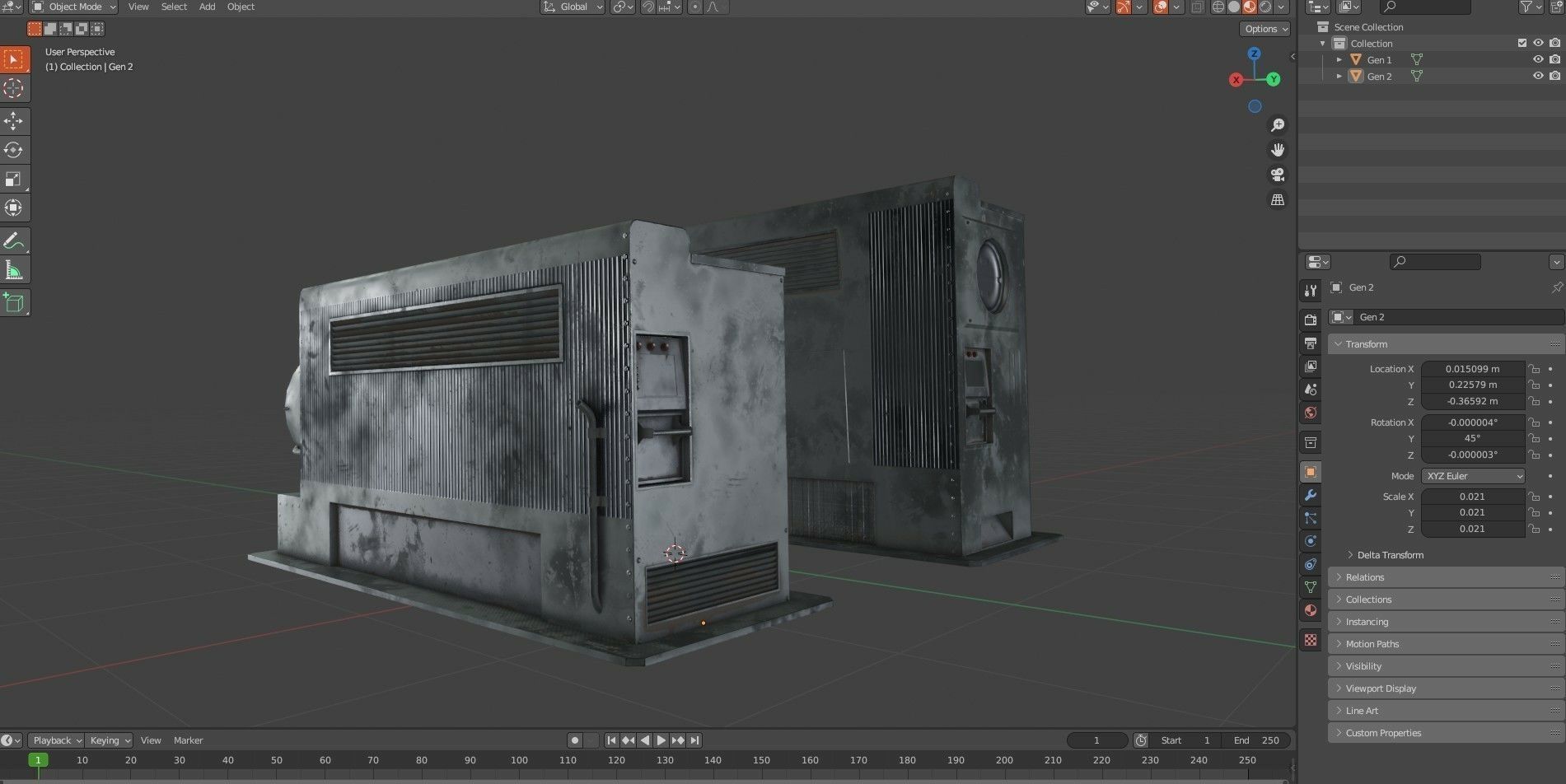 Large Generator 2 Types Low-poly 3D model_13