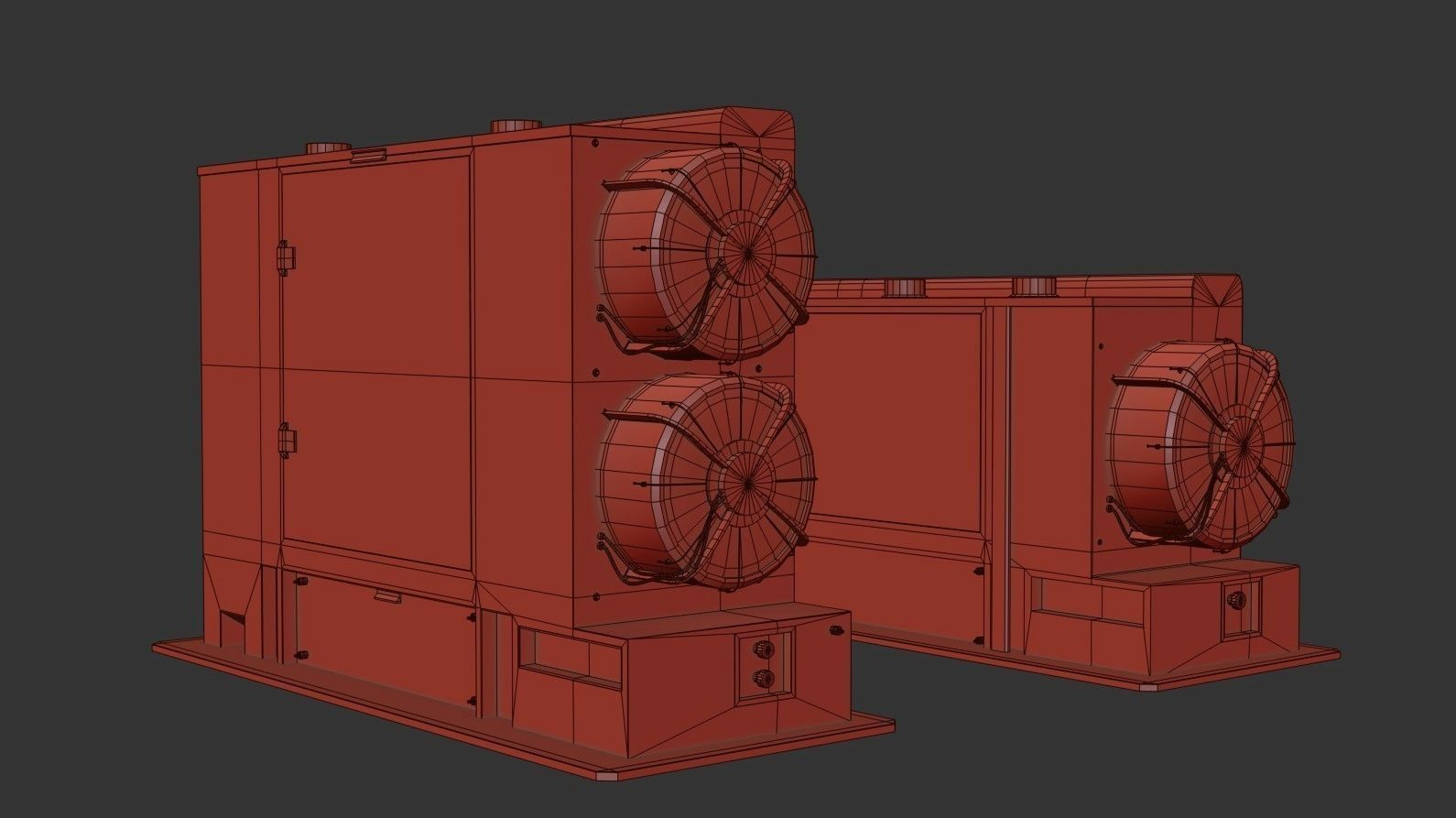 Large Generator 2 Types Low-poly 3D model_16