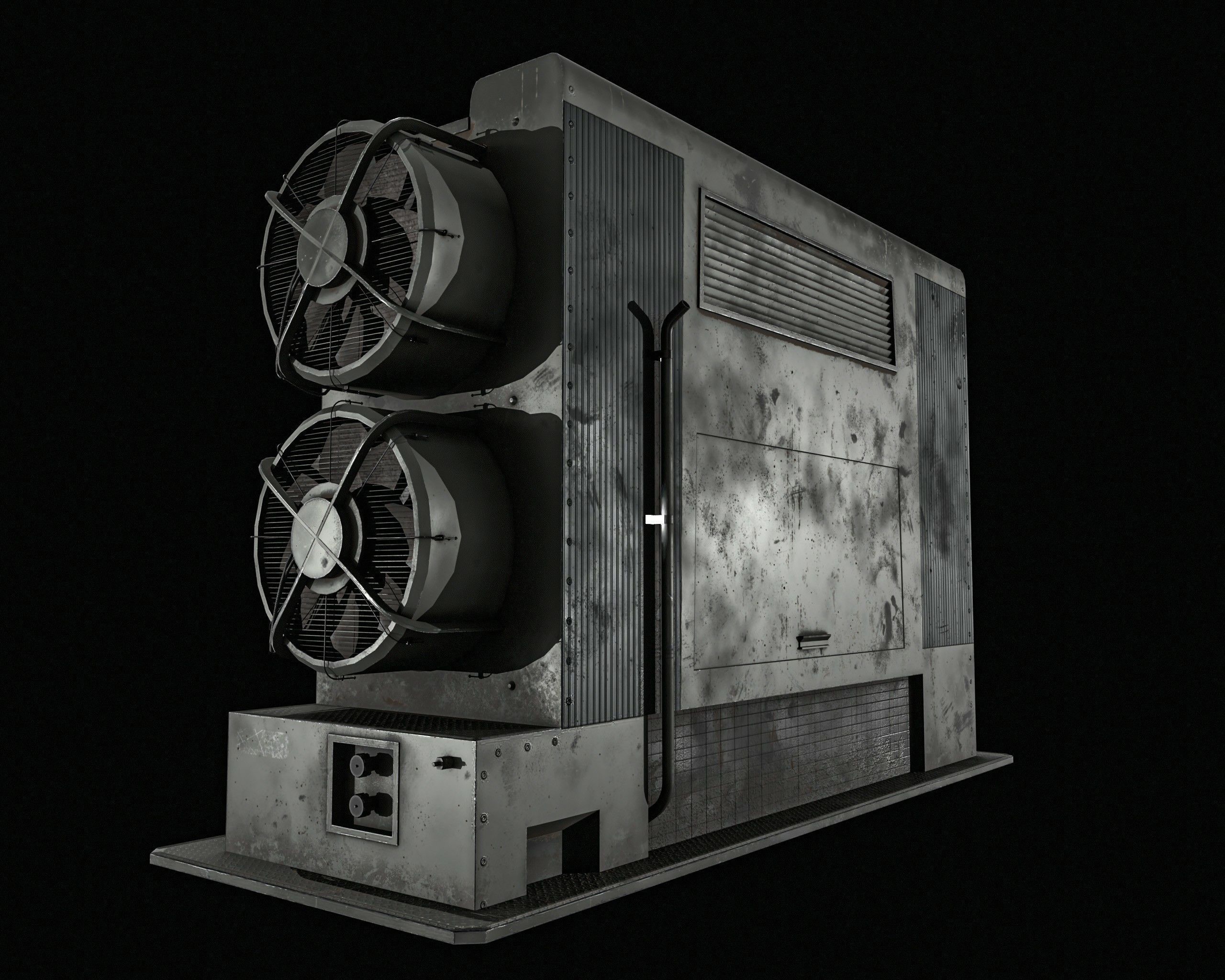 Large Generator 2 Types Low-poly 3D model_2