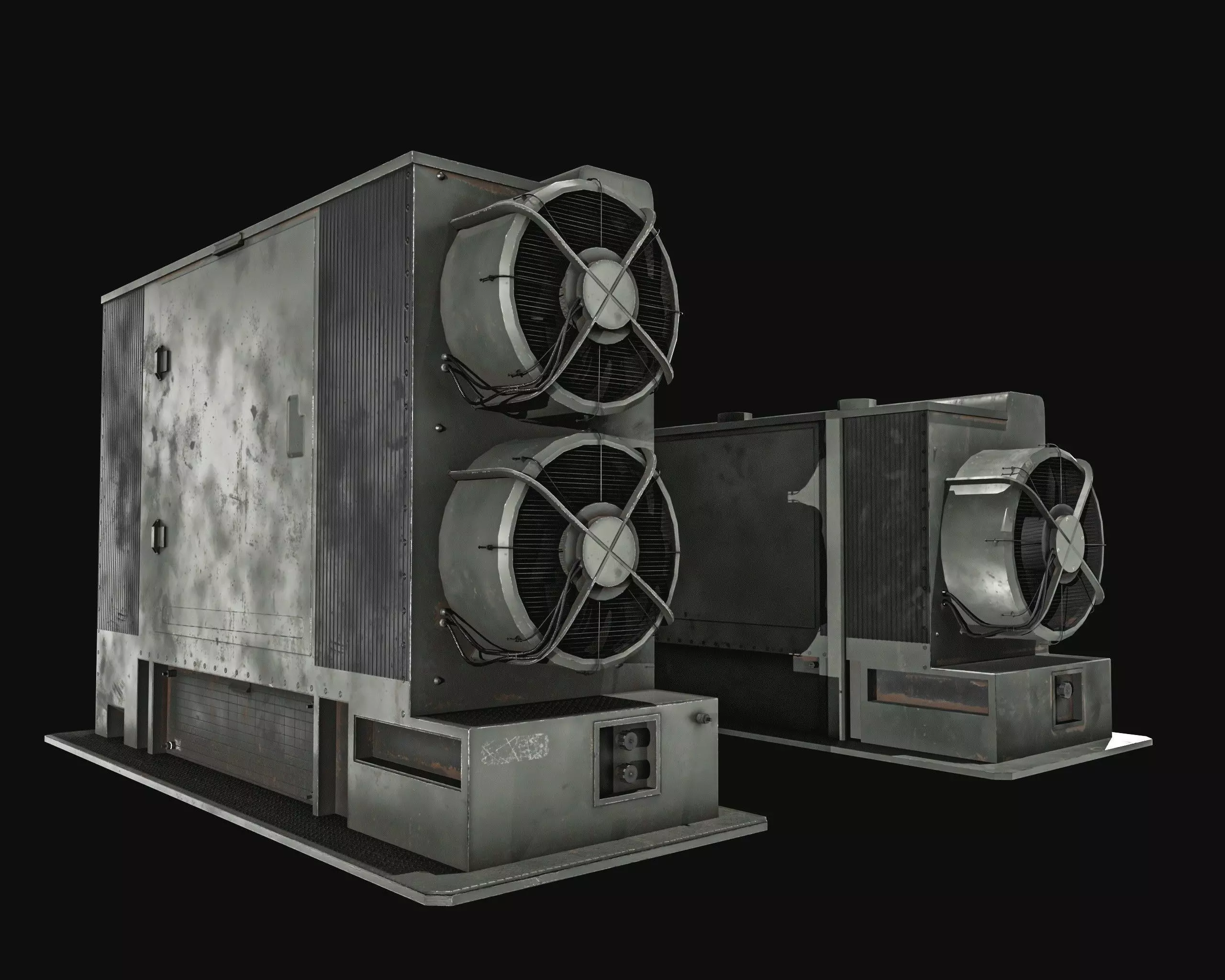 Large Generator 2 Types Low-poly 3D model_0