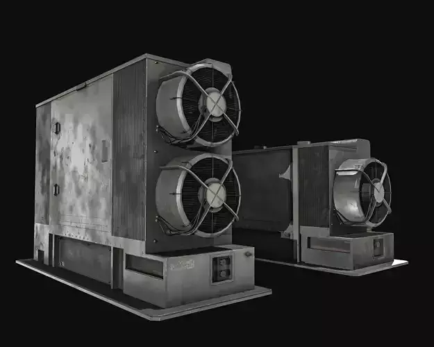 Large Generator 2 Types Low-poly 3D model