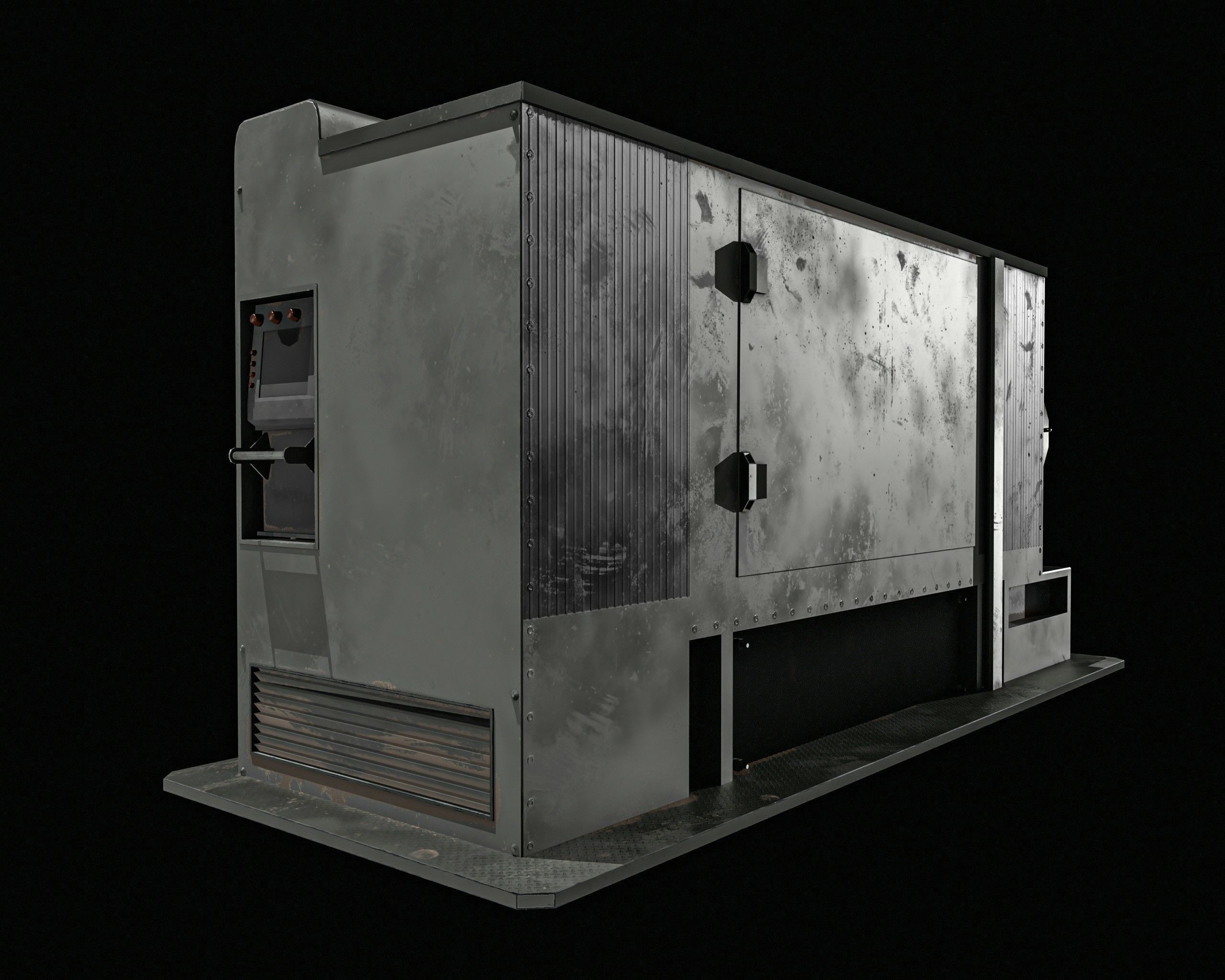 Large Generator 2 Types Low-poly 3D model_7