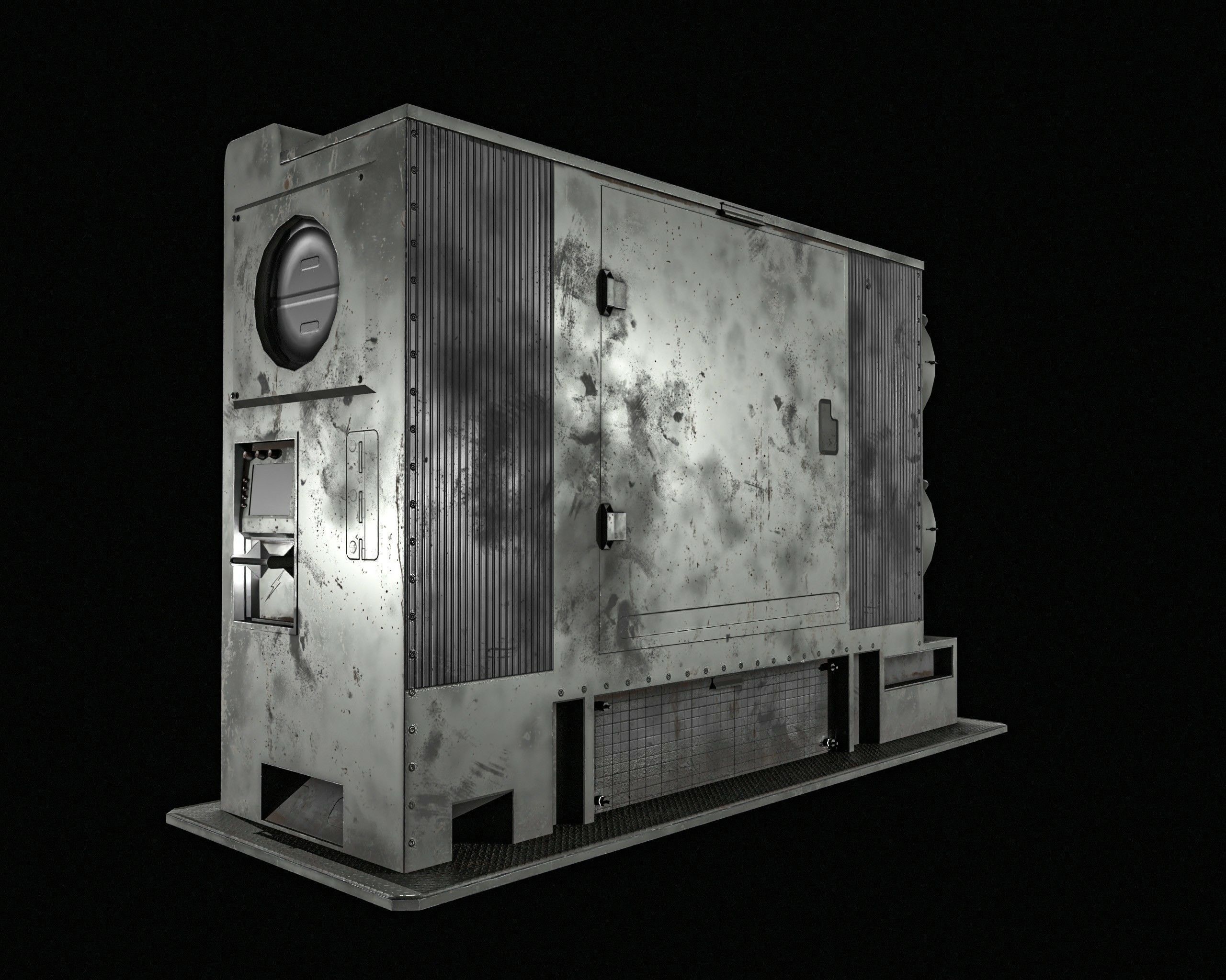 Large Generator 2 Types Low-poly 3D model_9