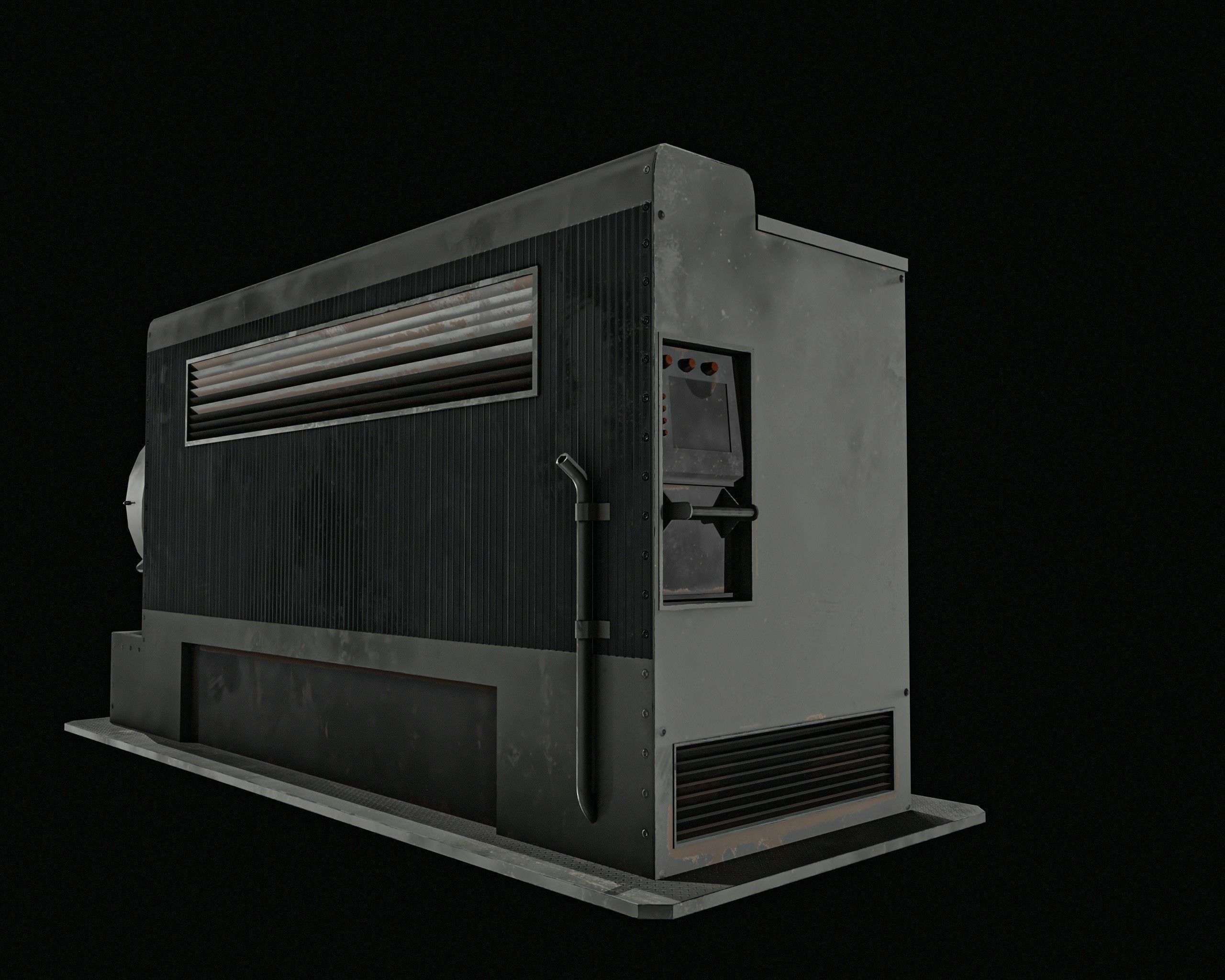 Large Generator 2 Types Low-poly 3D model_8