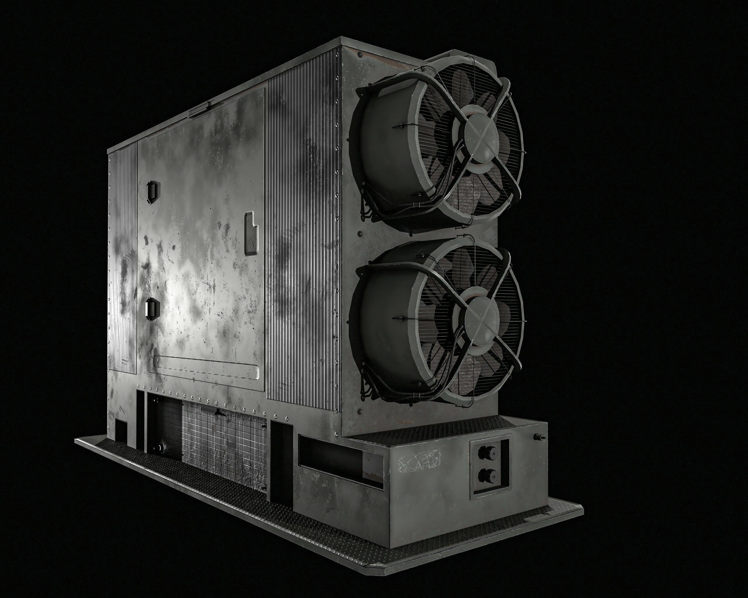 Large Generator 2 Types Low-poly 3D model_5