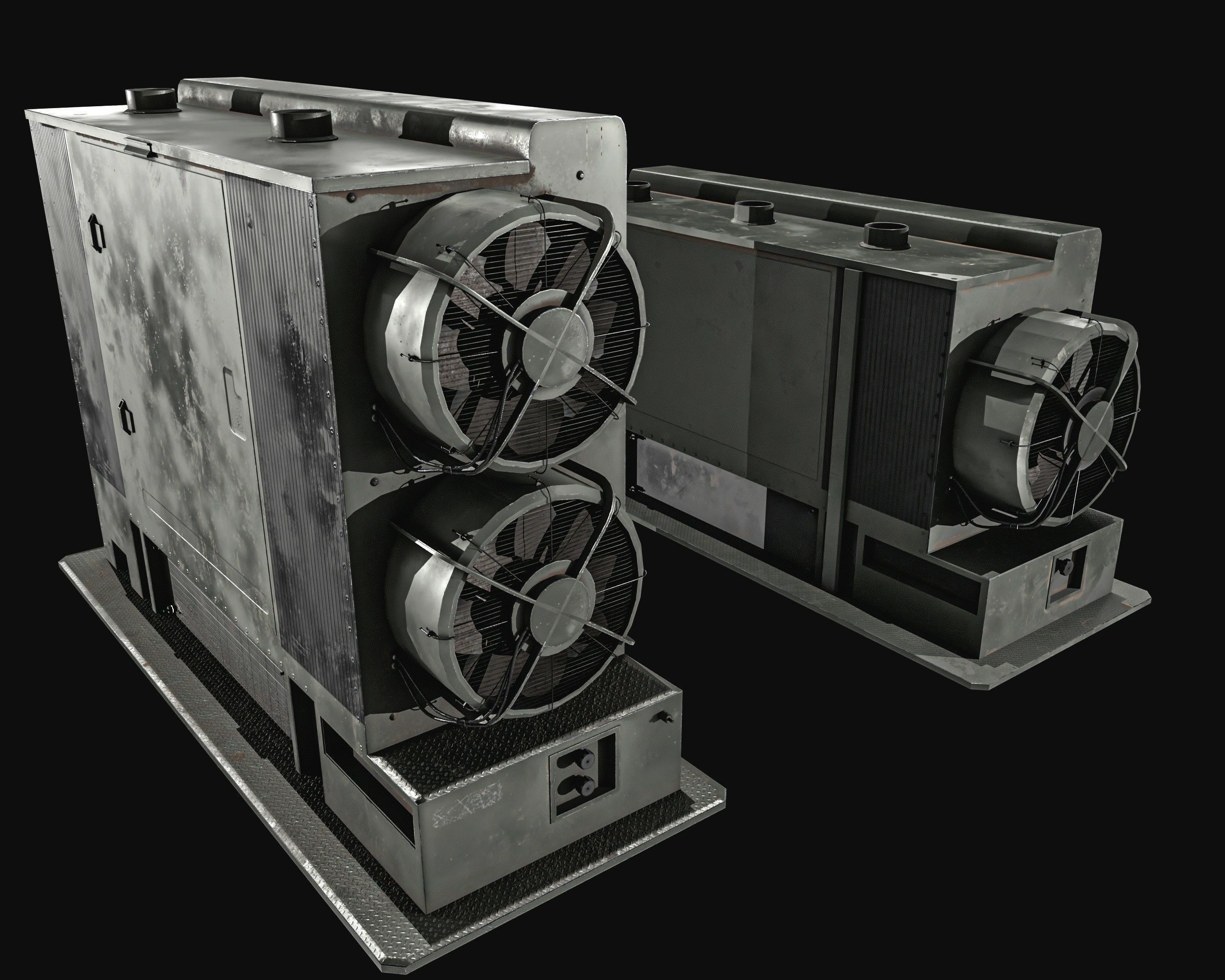 Large Generator 2 Types Low-poly 3D model_1