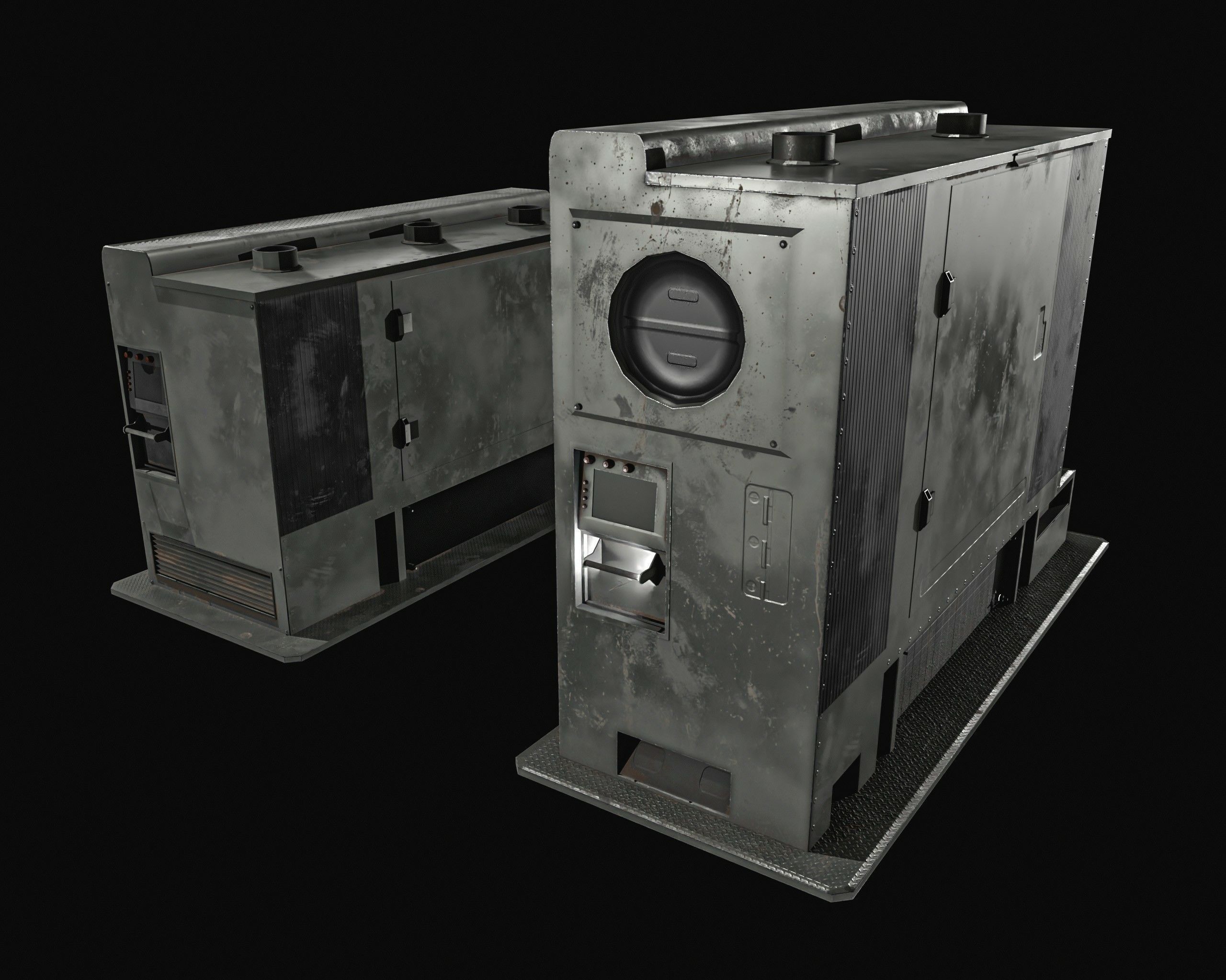 Large Generator 2 Types Low-poly 3D model_10