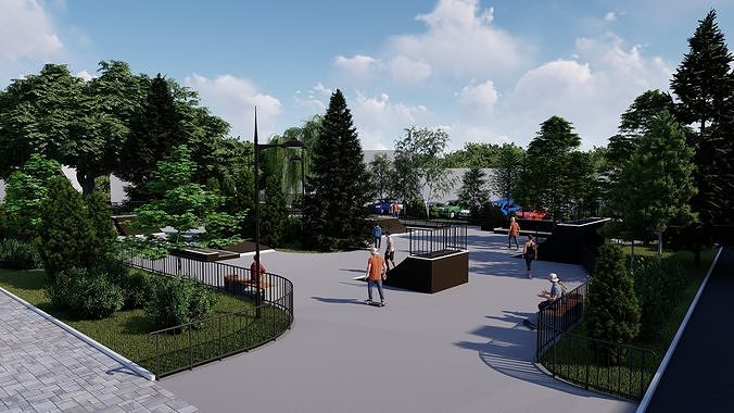 3d model of a skatepark 3D model