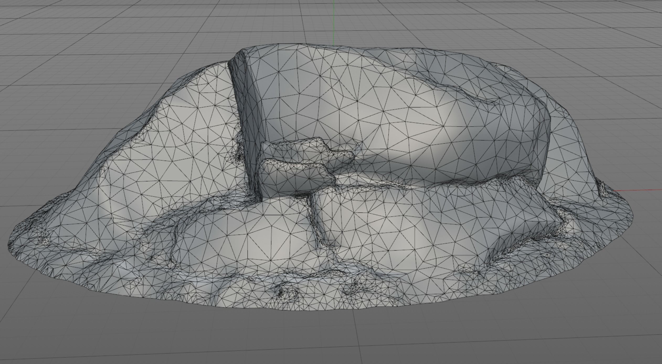 Realistic Stone rock with moss 3D model_5