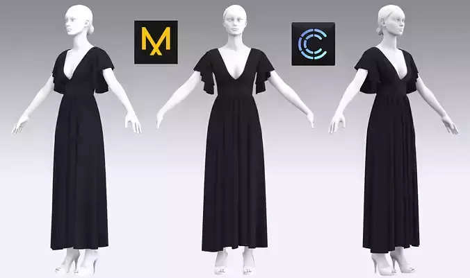 Dress Outfits MD CLO 3D ZPRJ ZPAC project files 3D model