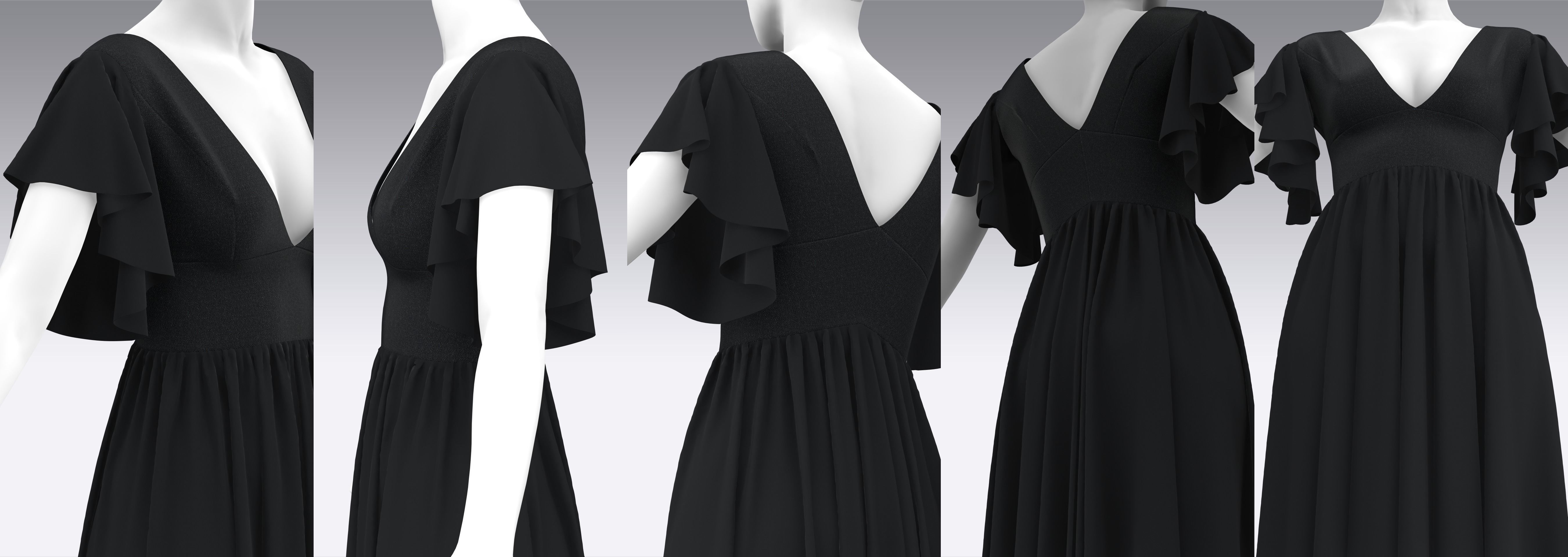 Dress Outfits MD CLO 3D ZPRJ ZPAC project files 3D model_8