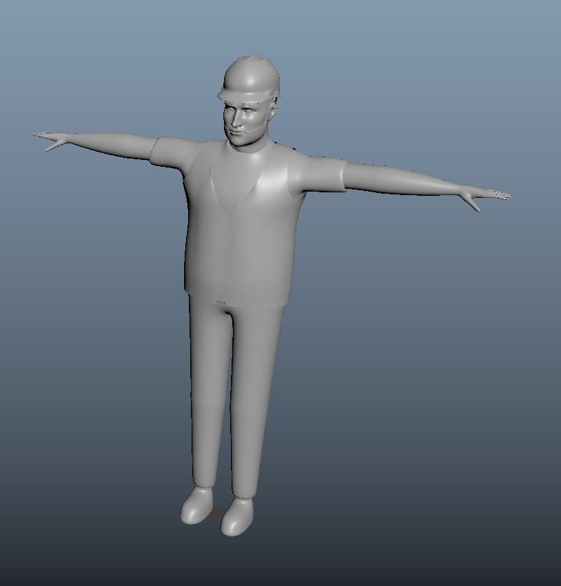 cartoon character Worker pack Low-poly 3D model_42