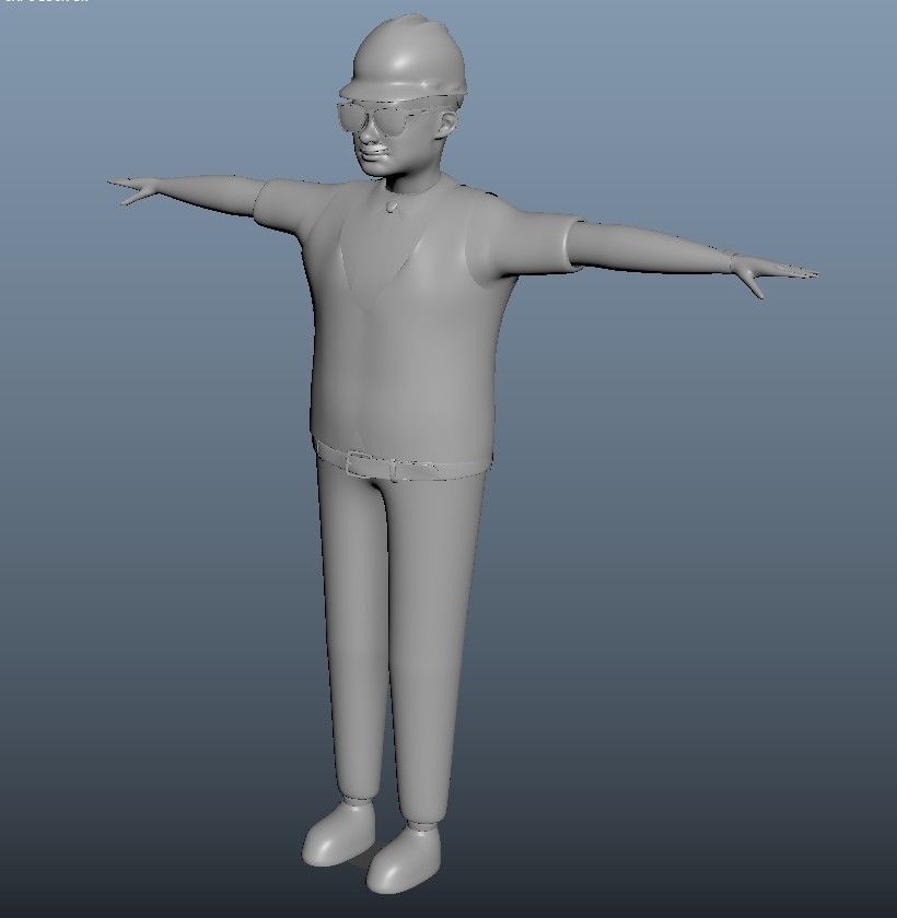 cartoon character Worker pack Low-poly 3D model_23