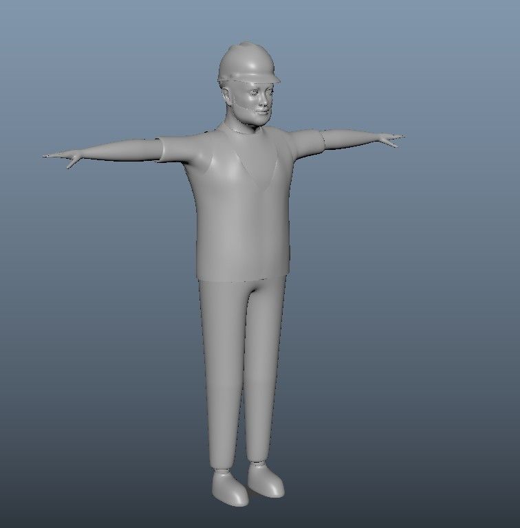 cartoon character Worker pack Low-poly 3D model_45