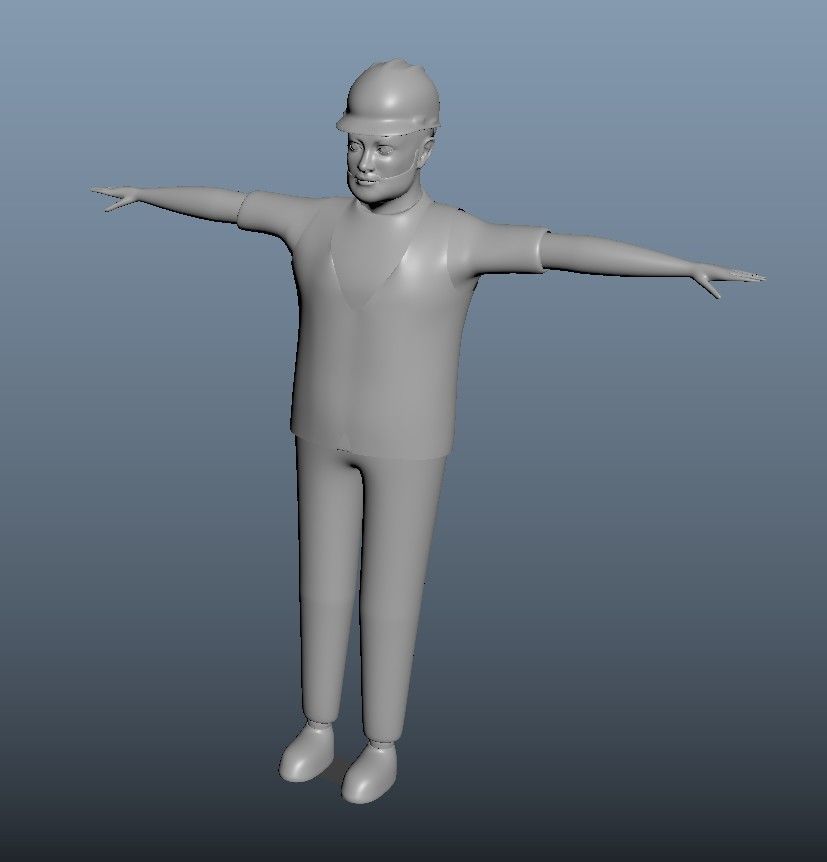 cartoon character Worker pack Low-poly 3D model_69