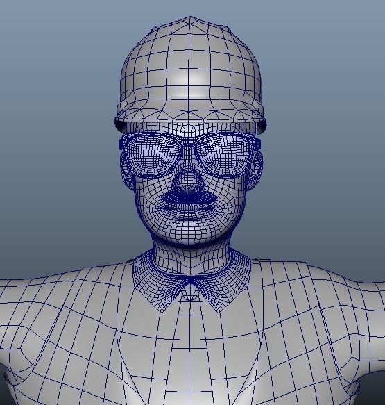 cartoon character Worker pack Low-poly 3D model_90