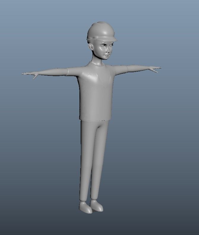 cartoon character Worker pack Low-poly 3D model_40