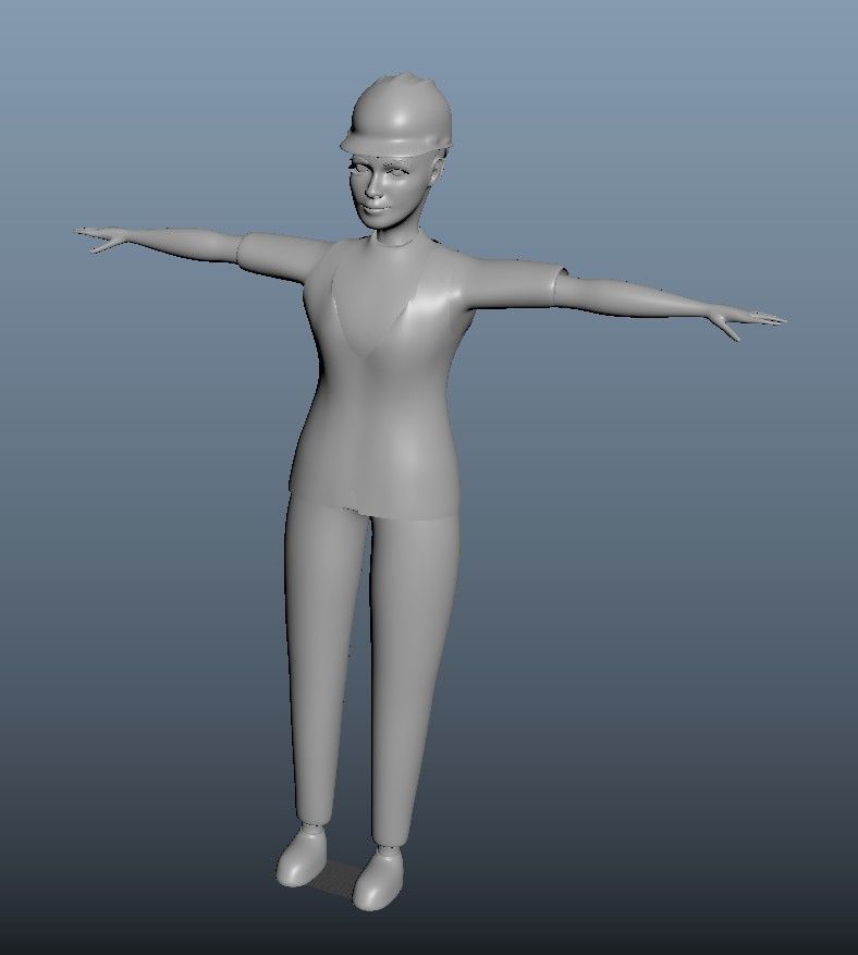 cartoon character Worker pack Low-poly 3D model_61