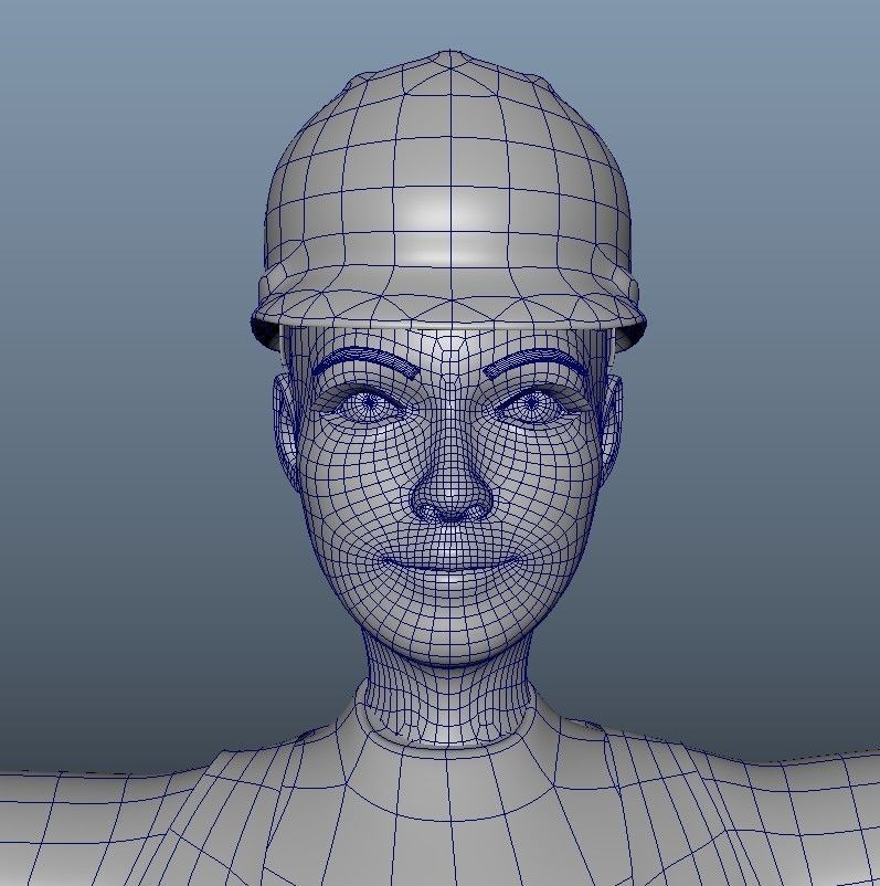 cartoon character Worker pack Low-poly 3D model_48