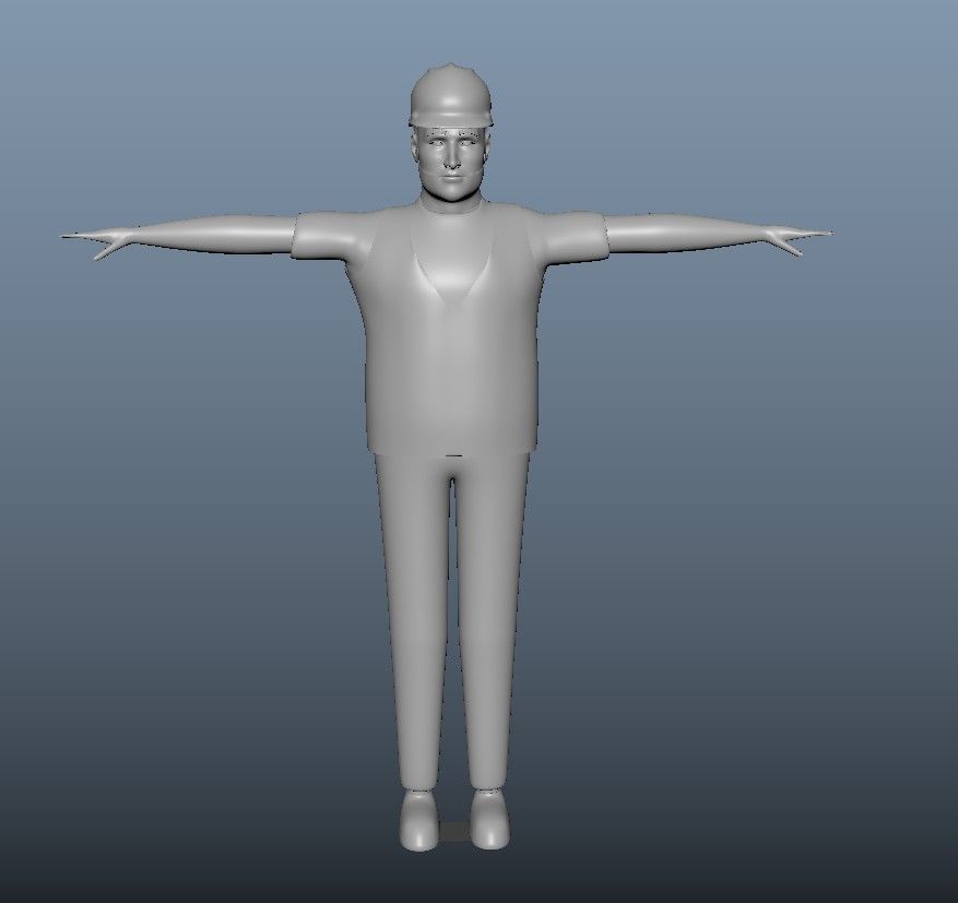 cartoon character Worker pack Low-poly 3D model_53