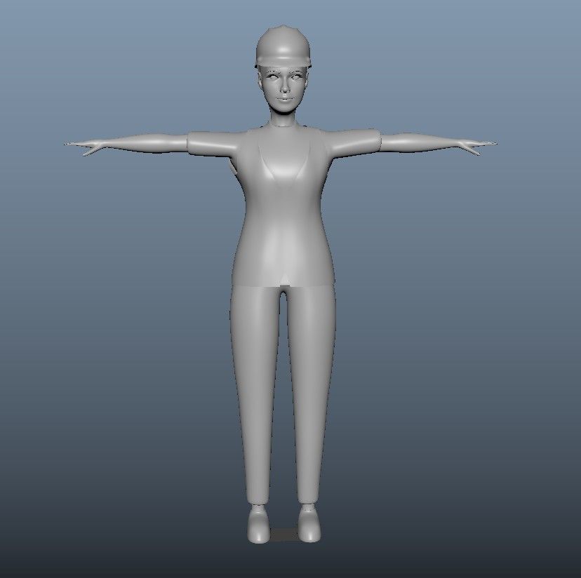 cartoon character Worker pack Low-poly 3D model_98