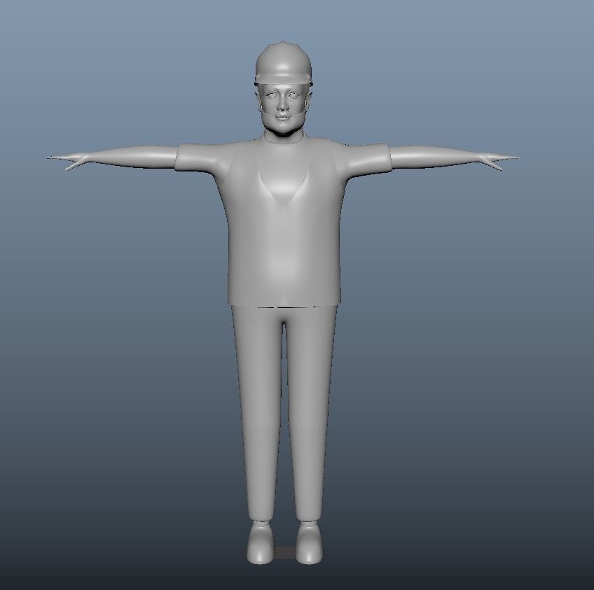 cartoon character Worker pack Low-poly 3D model_39