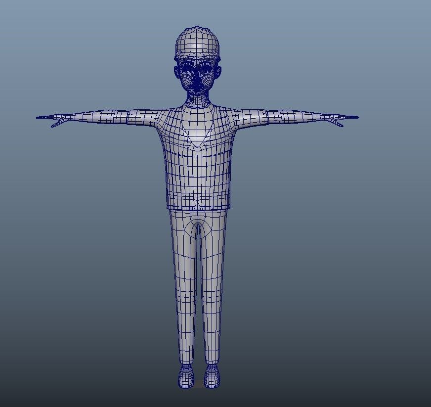 cartoon character Worker pack Low-poly 3D model_52