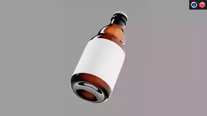 Stubby Beer Bottle 3D Model