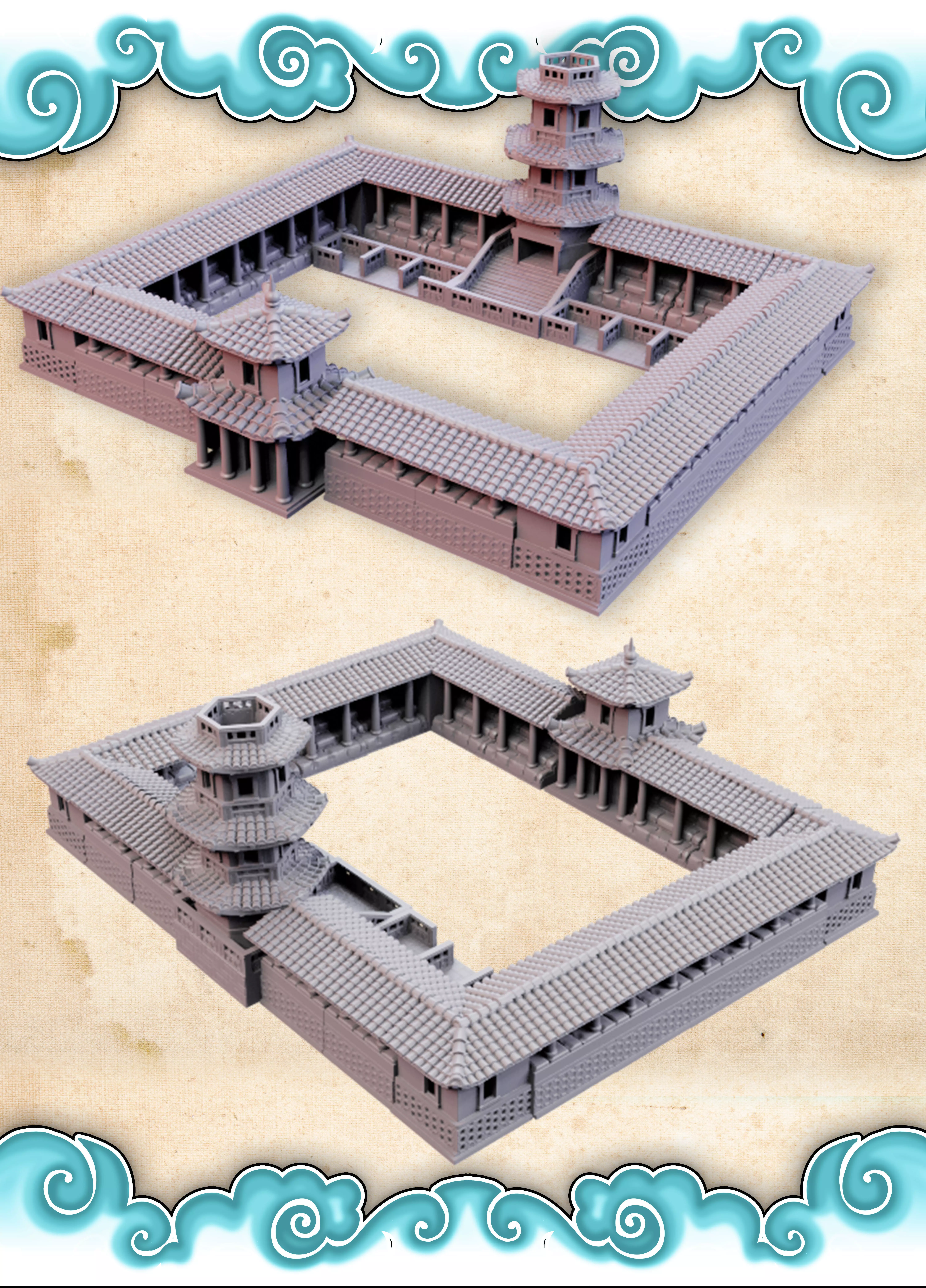 Chinese Fantasy Football Stadium 3D print model