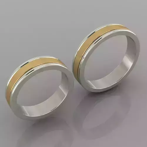 Bicolor wedding rings woman and man 48