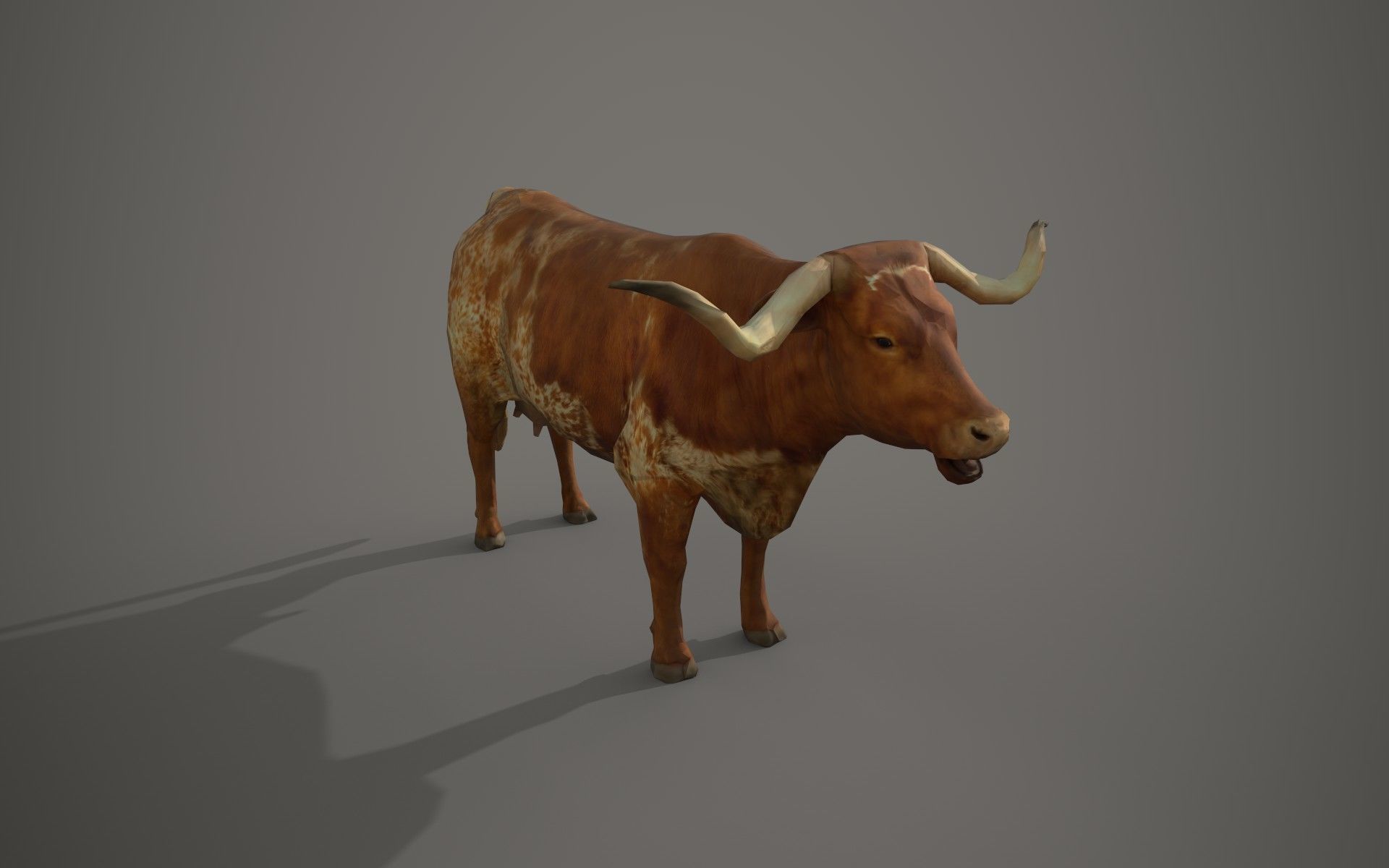 Dairy cow Low-poly 3D model_12