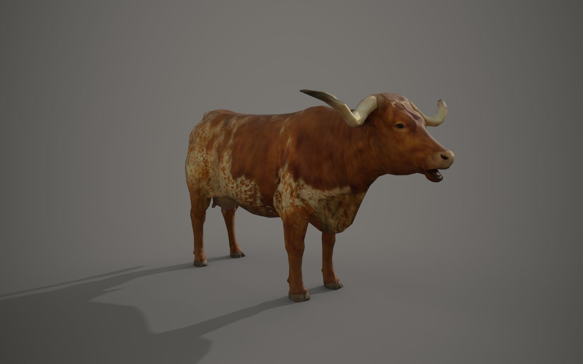 Dairy cow Low-poly 3D model_13