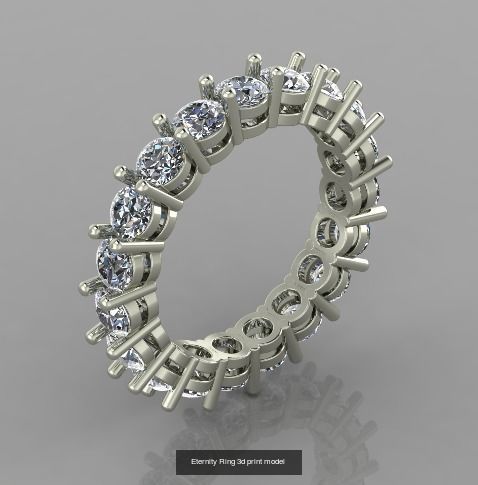 Rings -16 - U - Eternity band 3D Model Collection_3