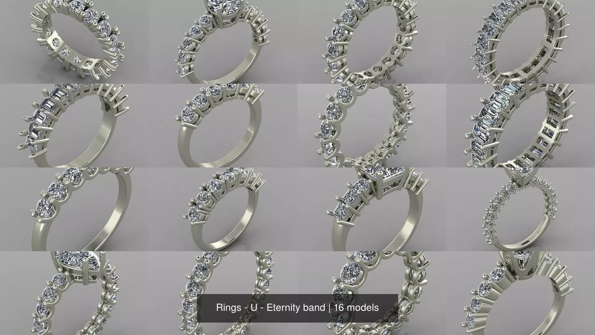 Rings -16 - U - Eternity band 3D Model Collection_0