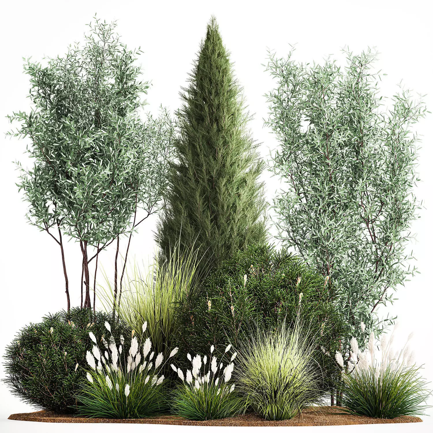 Trees And Bushes For The Garden Spruce Thuja 1190 3D model