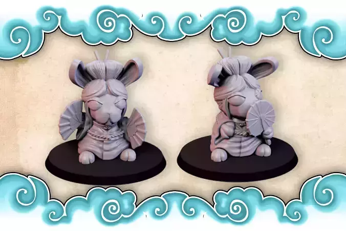 Rabbit cheerleader 3D print model