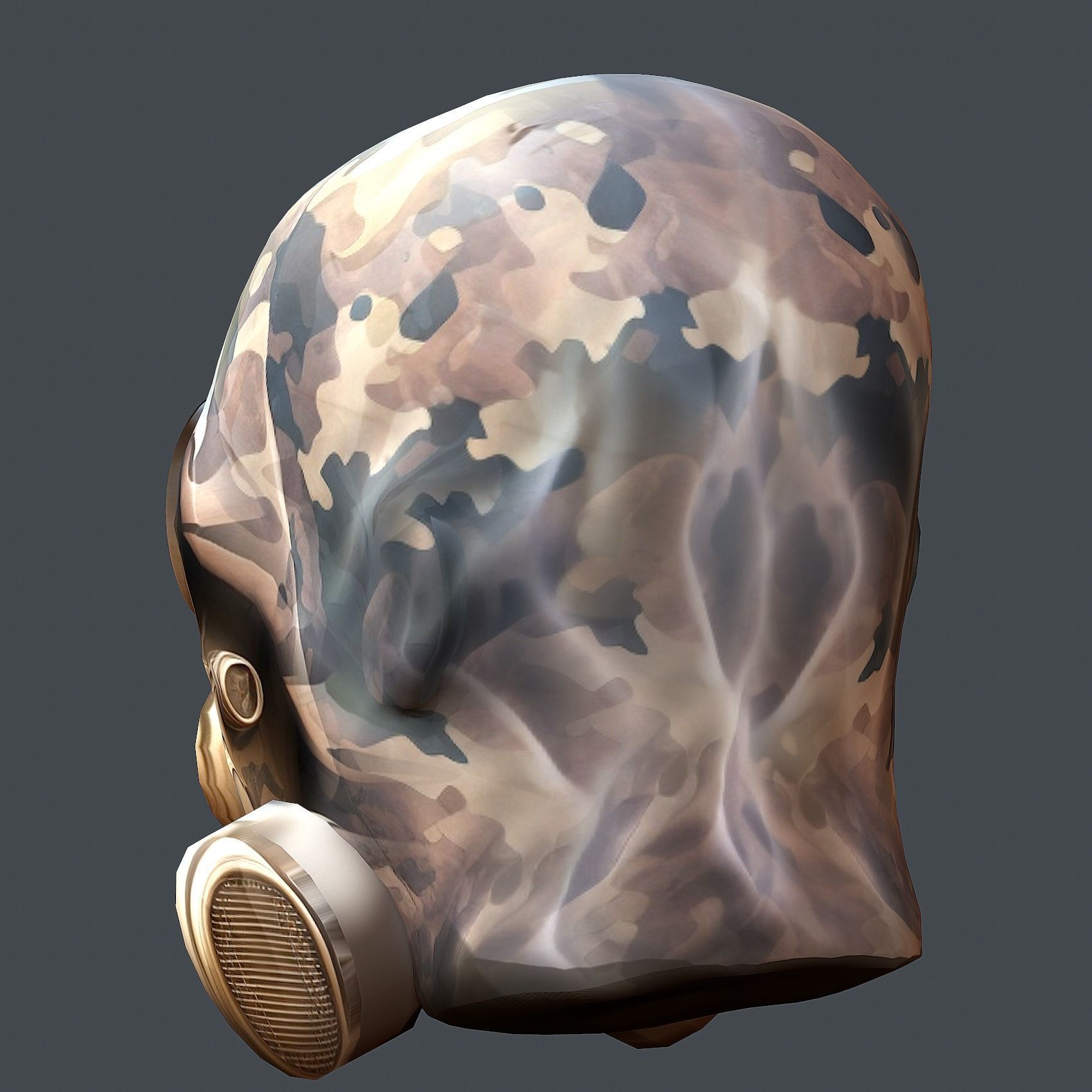 Gas mask helmet 3d model military combat Low-poly Low-poly 3D model_5