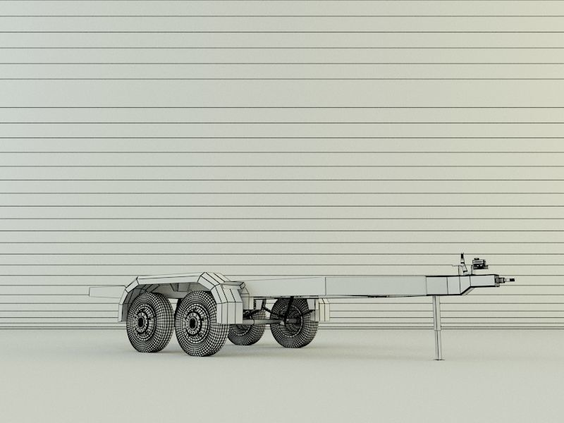 two axle empty trailer 3D model_14