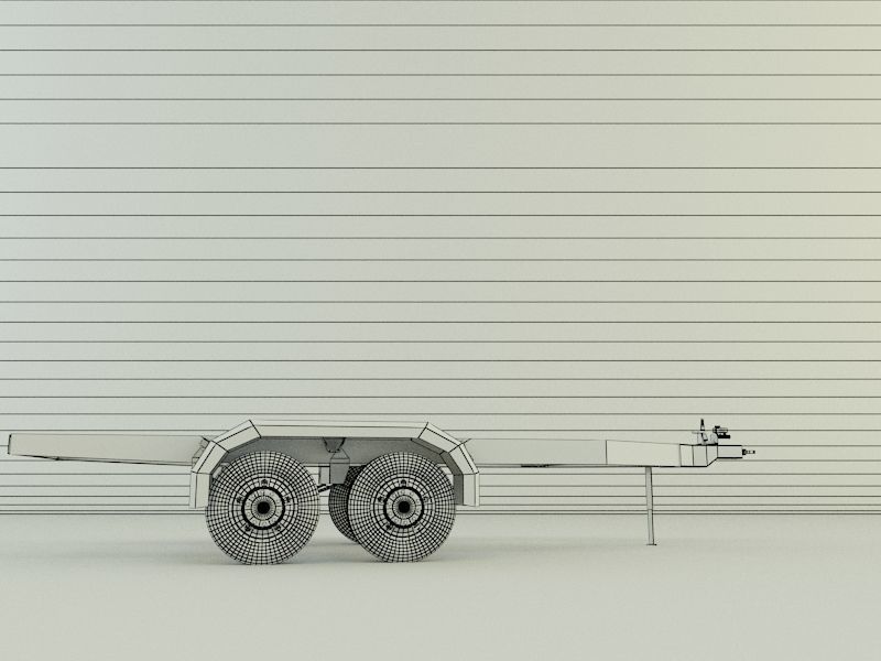 two axle empty trailer 3D model_15