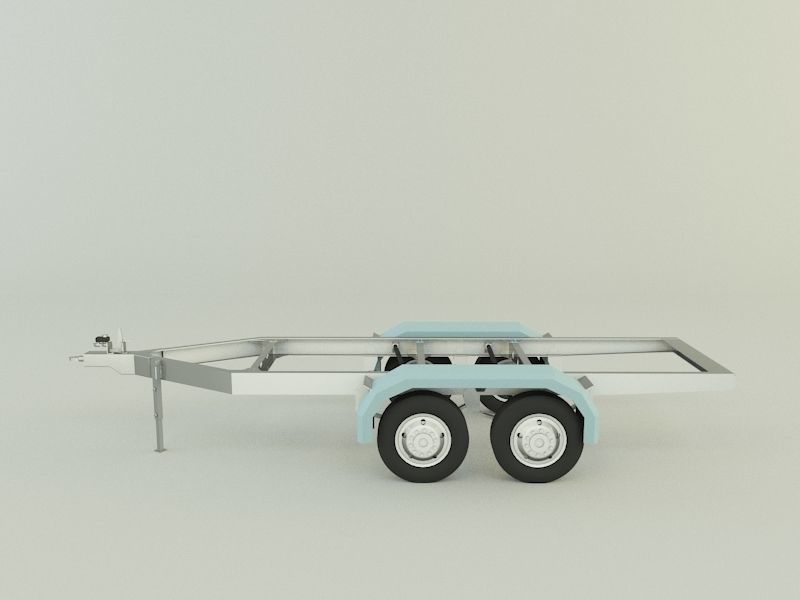 two axle empty trailer 3D model_7