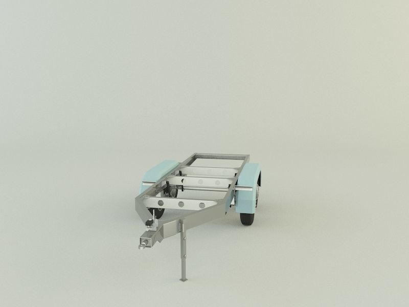 two axle empty trailer 3D model_9