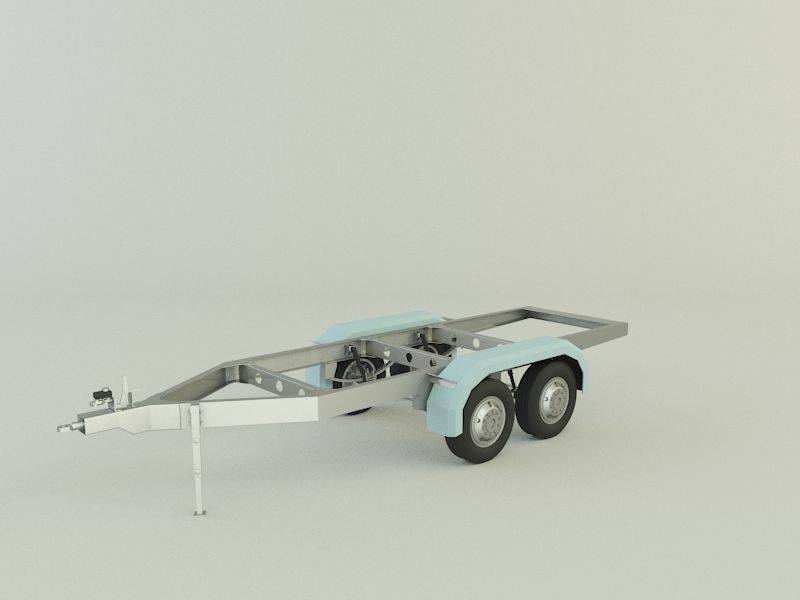 two axle empty trailer 3D model_8