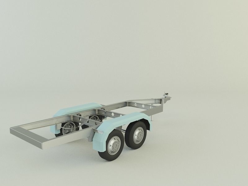 two axle empty trailer 3D model_4