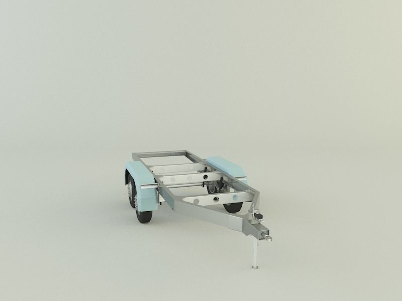two axle empty trailer 3D model_10