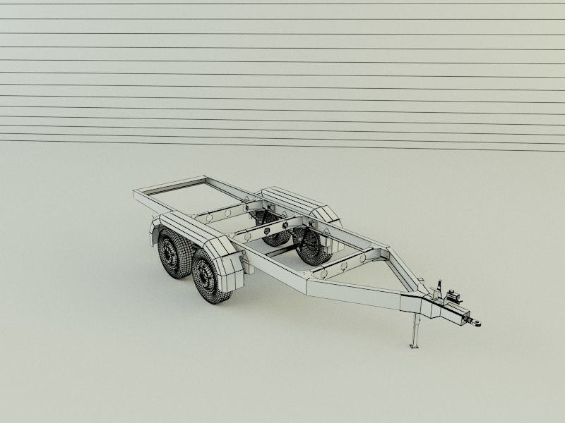 two axle empty trailer 3D model_21
