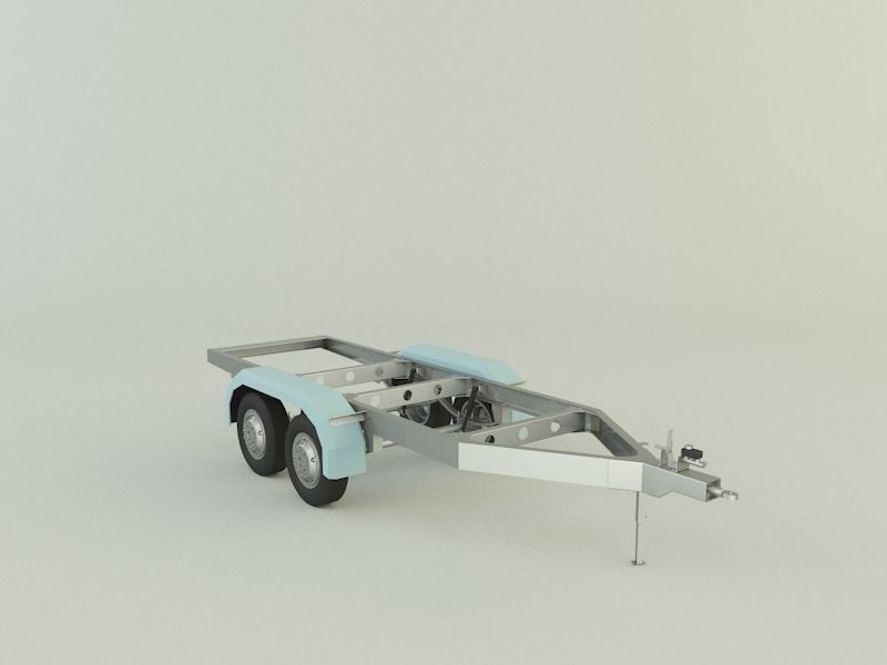 two axle empty trailer 3D model_11